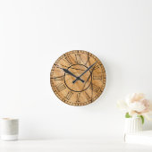 Horloge Ronde Chiffre romain en bois rustique (Maison)