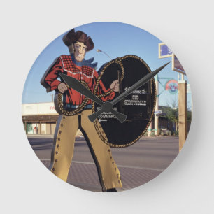 Horloge Ronde Chiffre signe de cowboy accueillant des touristes