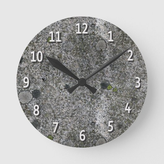 Horloge Ronde Chiffres blancs gris granit (Recto)