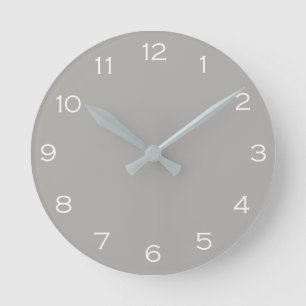 Horloge Ronde Chiffres blancs sur gris wccn