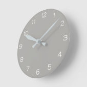 Horloge Ronde Chiffres blancs sur le gris wccn (Angle)