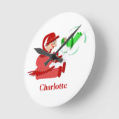 Horloge Ronde Chiffres de jeu en bois amusants (Angle)