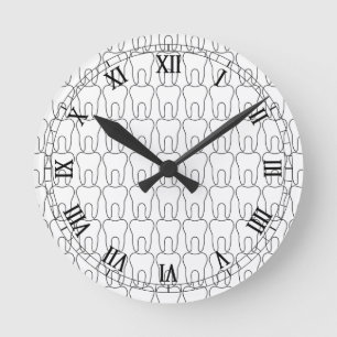 Horloge Ronde Chiffres romains classiques heure de dent