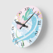 Horloge Ronde Chiffres romains des colibris (Angle)