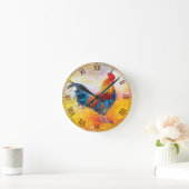 Horloge Ronde Chiffres romains du coq-maron (Maison)