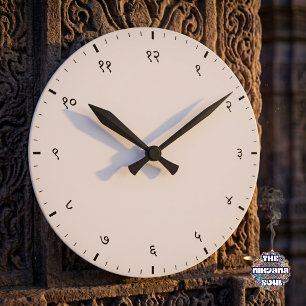 Horloge Ronde Chiffres Sanskrit Hindi Devanagari Minimaliste