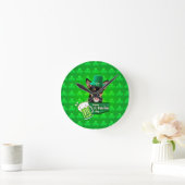 Horloge Ronde Chihuahua Chien Chiot Chiot St. Patrick's Day Clov (Maison)