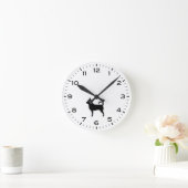 Horloge Ronde Chihuahua race Chien Silhouette noir et blanc (Maison)
