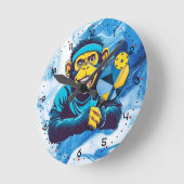 Horloge Ronde Chimpy Smash Pickleball (Angle)