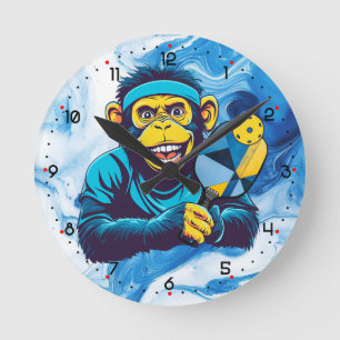 Horloge Ronde Chimpy Smash Pickleball