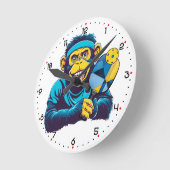 Horloge Ronde Chimpy Smash Pickleball  (Angle)