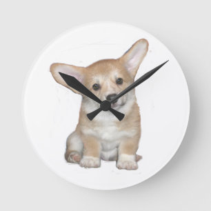 Horloge Ronde chiot Pembroke Welsh Corgi