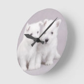 Horloge Ronde Chiots de Westie (Angle)