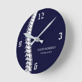 Horloge Ronde Chiropractic chiropractor Spine Therapeuist Navy (Angle)
