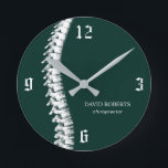 Horloge Ronde Chiropratique Chiropraticien Spine Thérapeutique V<br><div class="desc">Chiropractic Chiropractor Spine Therapist Chiro Dark Green Horloges.</div>