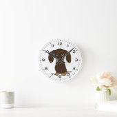 Horloge Ronde Chocolat Dachshund mignon chien Wiener (Maison)