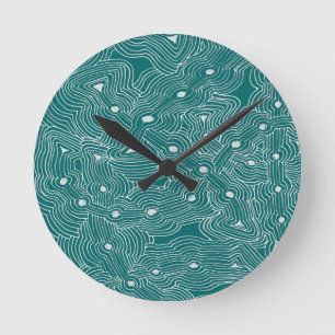Horloge Ronde Choisir une couleur Art Abstrait inspiré