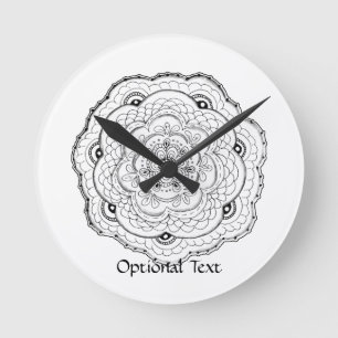 Horloge Ronde Choisissez votre propre couleur Fleur de crochet e