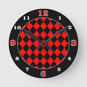 Horloge Ronde Choisissez votre propre couleur Harlequin Diamants