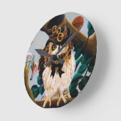 Horloge Ronde Chouette à chapeau supérieure à vapeur mignonne (Angle)