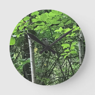 Horloge Ronde Chouette dans les arbres, Oregon