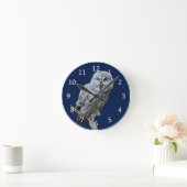 Horloge Ronde Chouette grise (Maison)
