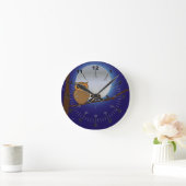 Horloge Ronde Chouette mignonne au clair de lune (Maison)