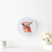 Horloge Ronde Chouette orange (Maison)