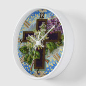 Horloge ronde Christian Floral Cross (Angle)