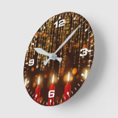 Horloge Ronde Christmas Candles With Bokeh Highlights-25983 (Angle)