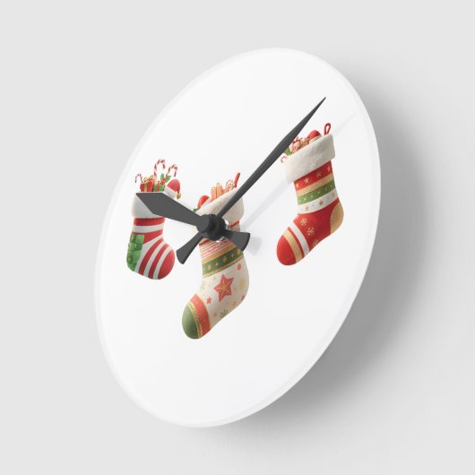 Horloge Ronde Christmas Socks Set – Cute Holiday Sock Designs (Angle)