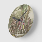 Horloge Ronde Christophe Colomb (1451-1506) avec Amérindiens (Angle)