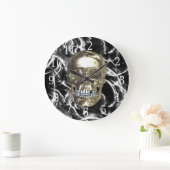 Horloge ronde Chrome électrique (Maison)