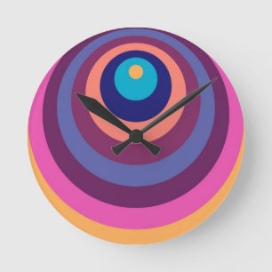 Horloge Ronde Chromful Funky Stripes Modern Geometric