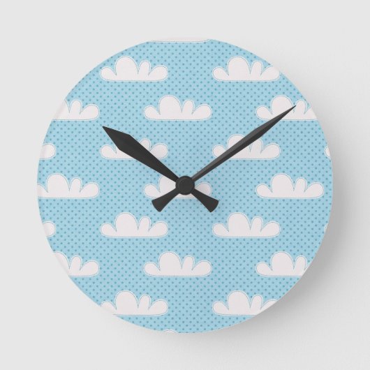 Horloge Ronde Ciel bleu Cloudy (Recto)