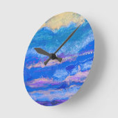 Horloge Ronde Ciels dorés (Angle)