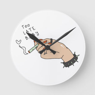 Horloge Ronde Cigarette à la main anti-Valentin