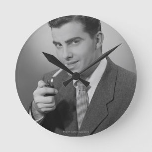 Horloge Ronde Cigarette d'éclairage d'homme