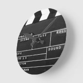 Horloge Ronde cinéastes vidéastes Clapper conception de carte (Angle)