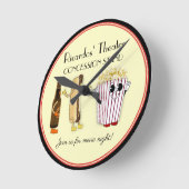 Horloge Ronde Cinéma Concession Stand Hotdog Popcorn (Angle)