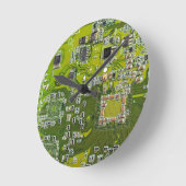 Horloge Ronde Circuit imprimé circuit imprimé circuit vert circu (Angle)