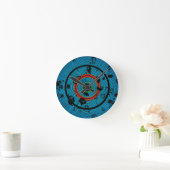 Horloge Ronde Circulaire Blue Abstract (Maison)