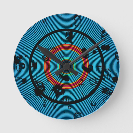 Horloge Ronde Circulaire Blue Abstract (Recto)