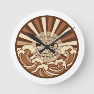 Horloge Ronde Citation Café Dans Ma Main Vous Dans Ma Tête