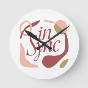 Horloge Ronde Citation d'amour de la Saint-Valentin en synchroni