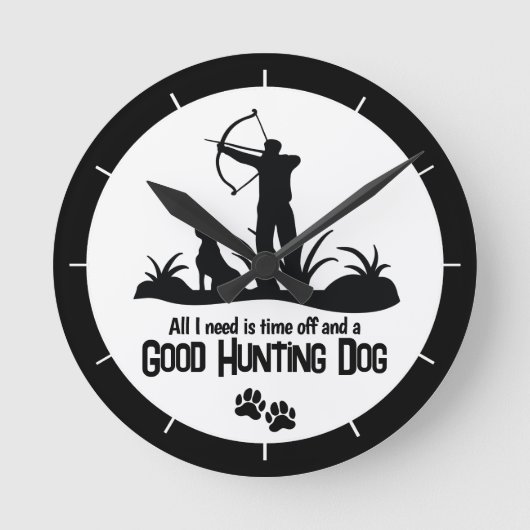 Horloge Ronde Citation de Chien Chasse de Bow Moderne (Recto)