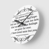 Horloge Ronde Citation de Jane Austen Persuasion (Angle)