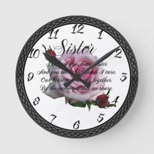 HORLOGE RONDE CITATION DE SOEUR