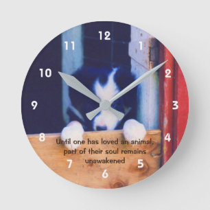 Horloge Ronde Citation Inspirationnelle des animaux de chiots mi