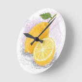 Horloge Ronde citron (Angle)